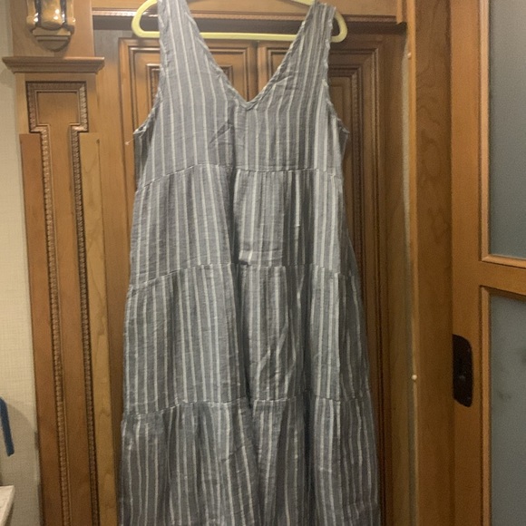 NWOT Marine Layer Corinne Maxi Dress in Black and White Stripe V-Neck Size Large - Picture 2 of 9